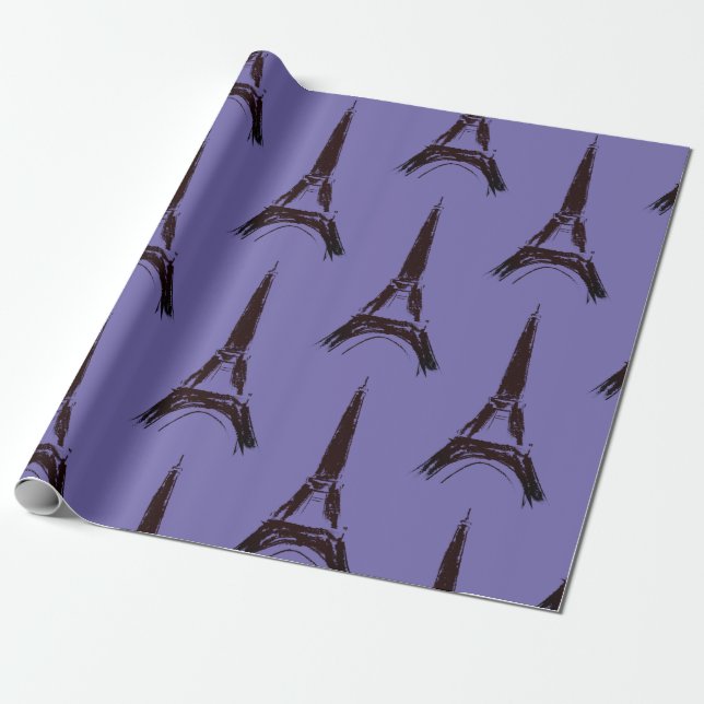 Eiffel Tower Wrapping Paper (Unrolled)