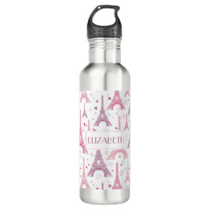 Eiffel Towers and hearts personalized 710 Ml Water Bottle