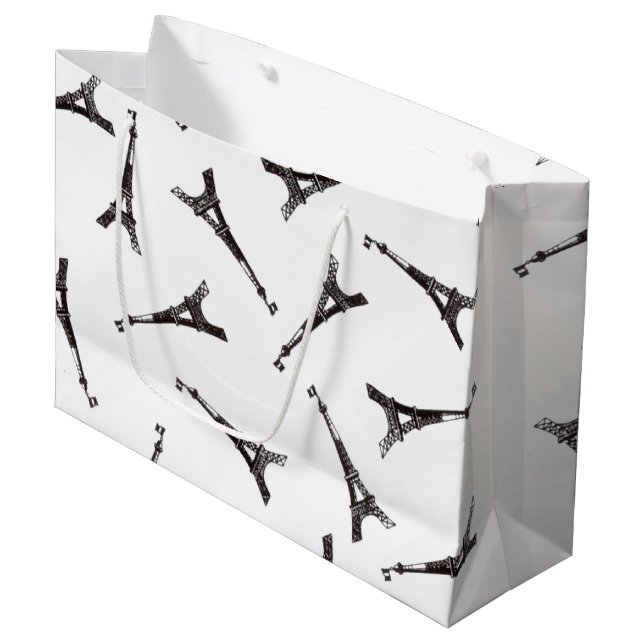 Eiffel Towers Large Gift Bag (Front Angled)