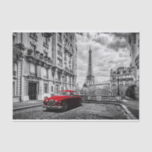 Eiffle Tower Black, White and Red. Tissue Paper