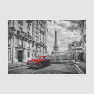 Eiffle Tower Black, White and Red. Tissue Paper