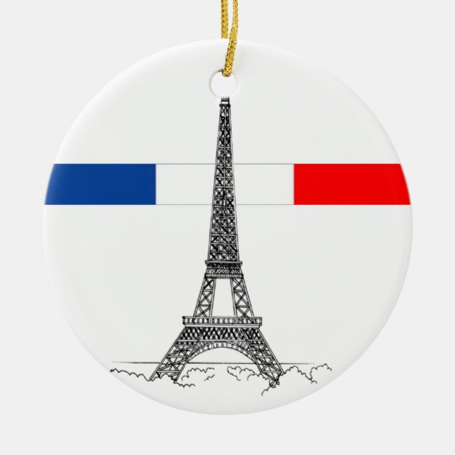 Eiffle Tower Ceramic Ornament (Front)