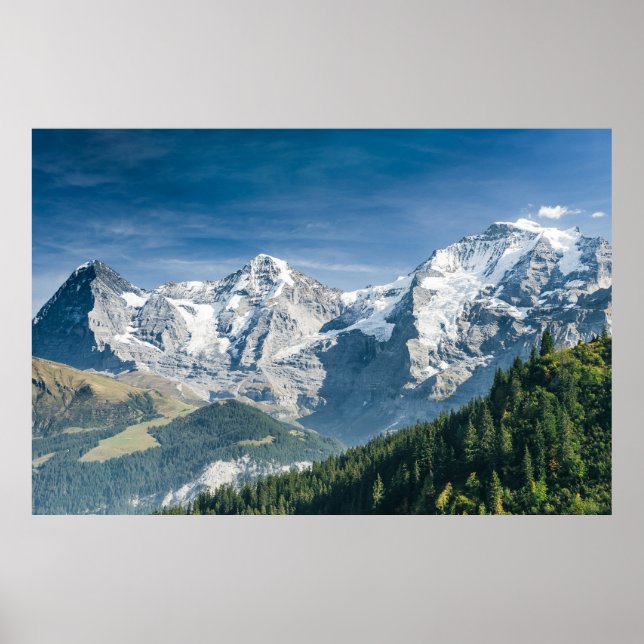 Eiger, Mönch and Jungfrau, Switzerland - Swiss Alp Poster (Front)