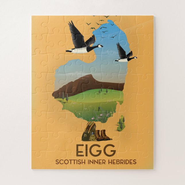Eigg Scottish Inner Hebrides Map Jigsaw Puzzle (Vertical)