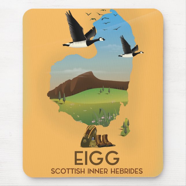 Eigg Scottish Inner Hebrides Map Mouse Pad (Front)