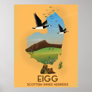 Eigg Scottish Inner Hebrides Map Poster