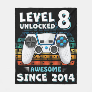 Eight 8yr BDay Son Boy Fun Gamer 8th 8 Years Old B Fleece Blanket