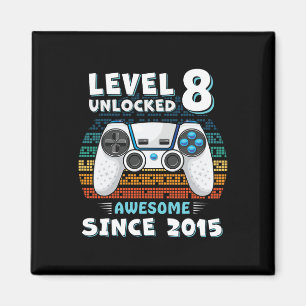 Eight 8yr Bday Son Boy Funny Gamer 8th 8 Year Old Magnet