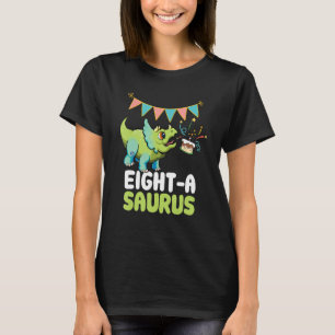 Eight a saurus Dinosaur Cute Kiddo Triceratops T-Shirt