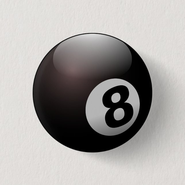 Eight Ball 1 Inch Round Button (Front)
