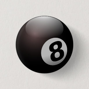 Eight Ball 1 Inch Round Button
