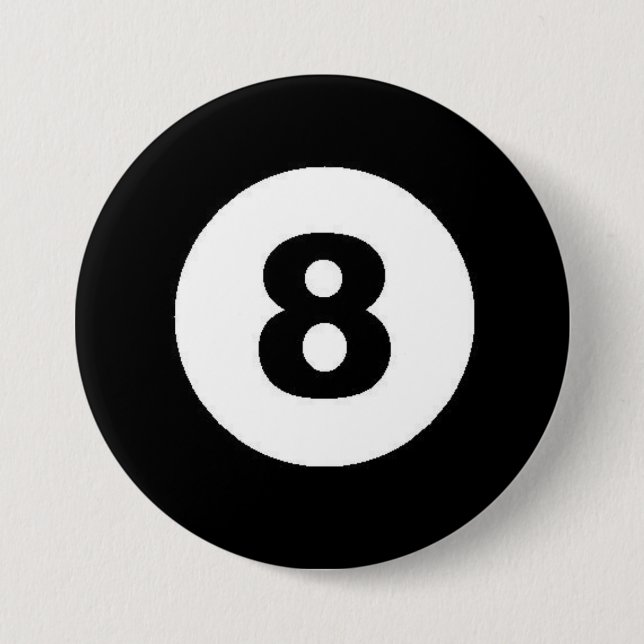 Eight Ball 3 Inch Round Button (Front)