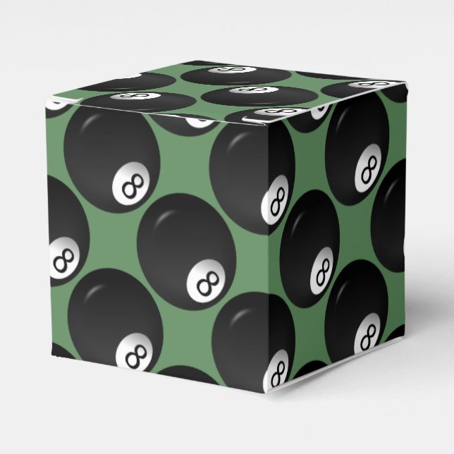 Eight Ball Billiard Theme Favor Box (Front Side)