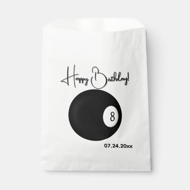Eight Ball Billiard Theme Favour Bag (Front)