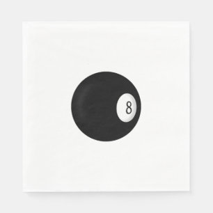 Eight Ball Billiard Theme Napkin