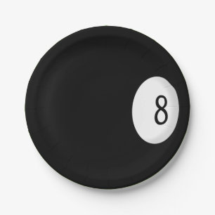 Eight Ball Billiard Theme Paper Plate