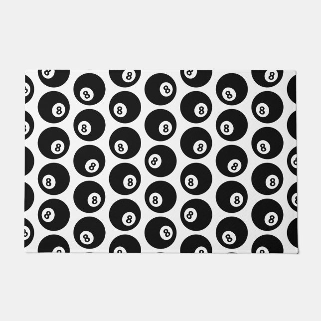 Eight Ball Billiards Pool Pattern CUSTOM COLOR Doormat (Front)