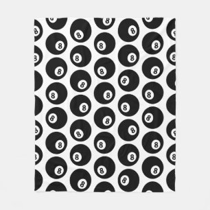 Eight Ball Billiards Pool Pattern CUSTOM COLOR Fleece Blanket