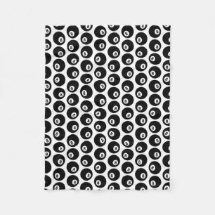 Eight Ball Billiards Pool Pattern CUSTOM COLOR Fleece Blanket