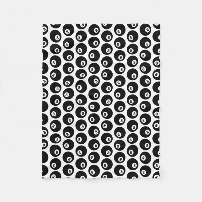 Eight Ball Billiards Pool Pattern CUSTOM COLOR Fleece Blanket (Front)