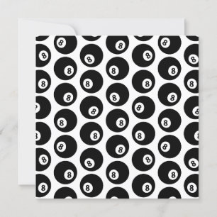 Eight Ball Billiards Pool Pattern CUSTOM COLOR Invitation