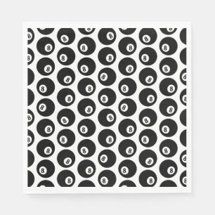 Eight Ball Billiards Pool Pattern CUSTOM COLOR Napkin