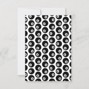 Eight Ball Billiards Pool Pattern CUSTOM COLOR Thank You Card