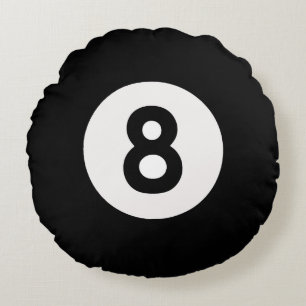 Eight Ball Design Round Pillow