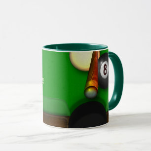 Eight Ball Pool and Billiards Personalized Mug