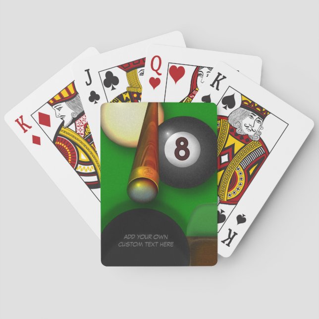 Eight Ball Pool and Billiards Personalized Playing Cards (Back)