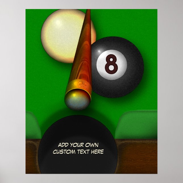 Eight Ball Pool and Billiards Personalized Poster (Front)