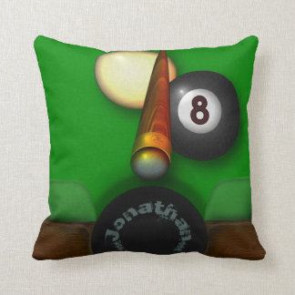 Eight Ball Pool and Billiards Throw Pillow