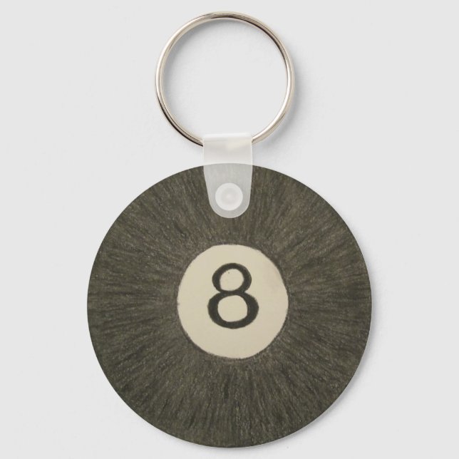 Eight Ball Pool Ball Keychain (Front)