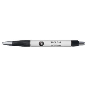 Eight ball pool bar white pen