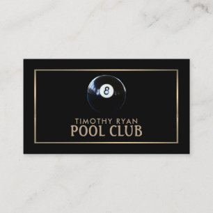 Eight Ball, Pool Club, Pool Player Business Card