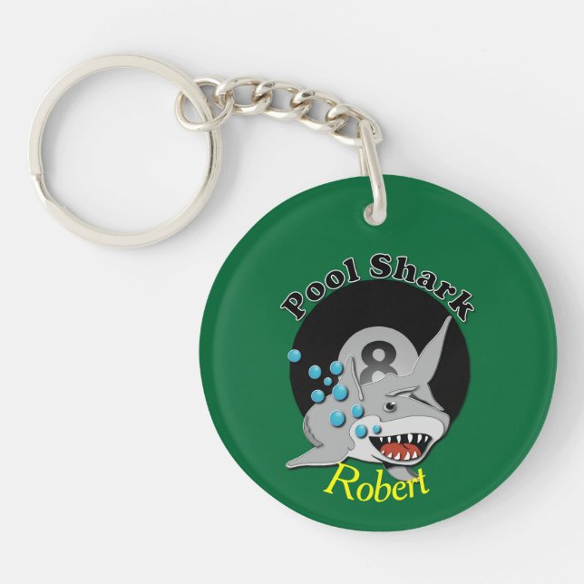 Eight Ball Pool Shark Keychain (Front)