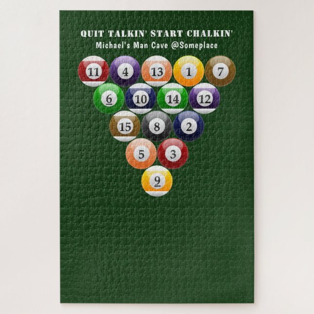 Eight-Ball Rack Billiard Balls 8-Ball Pool Game Jigsaw Puzzle (Vertical)