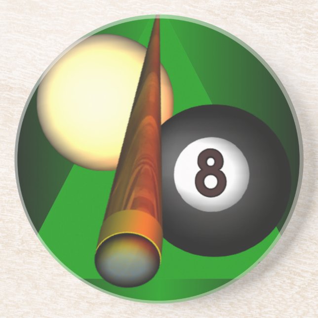 Eight Ball Sandstone Coaster (Front)