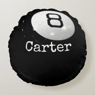 Eight Ball With Name Round Pillow