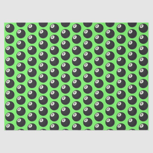 Eight Ball Y2K Snooker 90s neon lime green Tissue Paper (Front)