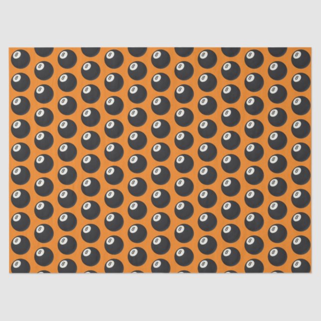 Eight Ball Y2K Snooker 90s Orange Tissue Paper (Front)