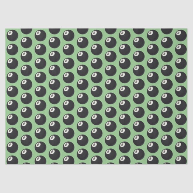 Eight Ball Y2K Snooker 90s sage green Tissue Paper (Front)