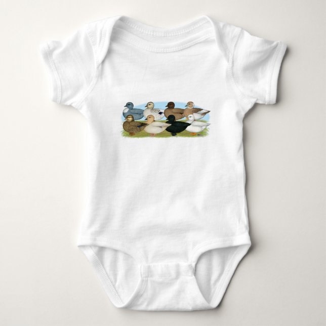 Eight Call Ducks Baby Bodysuit (Front)
