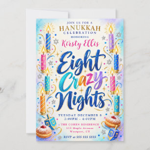 Eight Crazy Nights Hanukkah Invitation