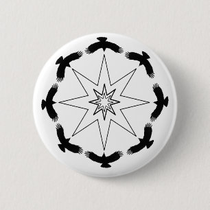 Eight Crow Star 2 Inch Round Button