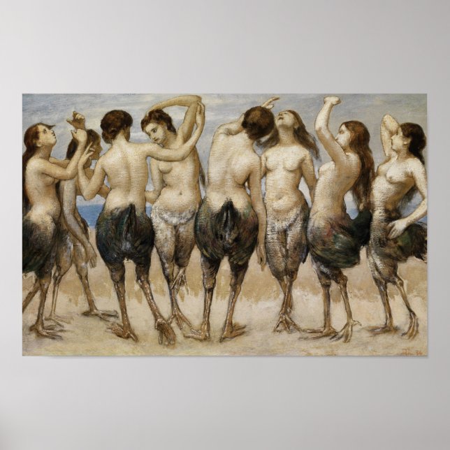 Eight Dancing Women in Bird Bodies Poster (Front)