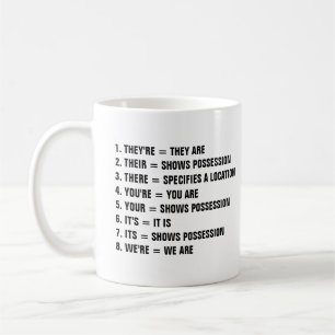 Eight Examples of Proper English Grammar Coffee Mug