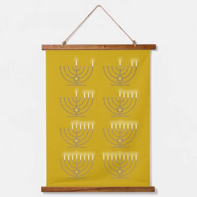Eight Hanukkah Nights Hanging Tapestry (Front)