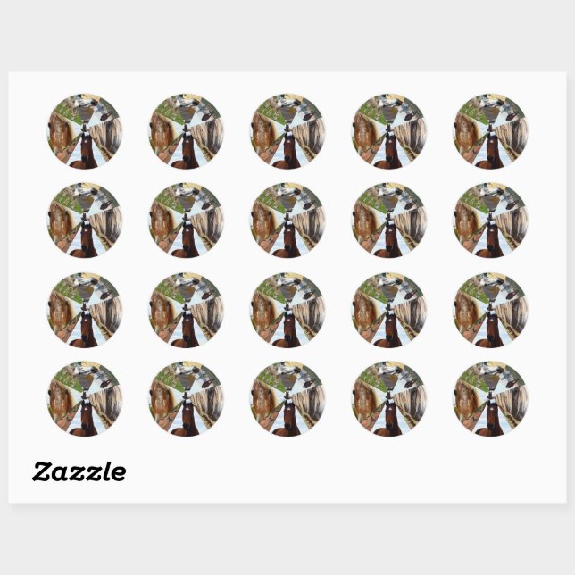 Eight Horse Triangle, Wall Clock Classic Round Sticker (Sheet)