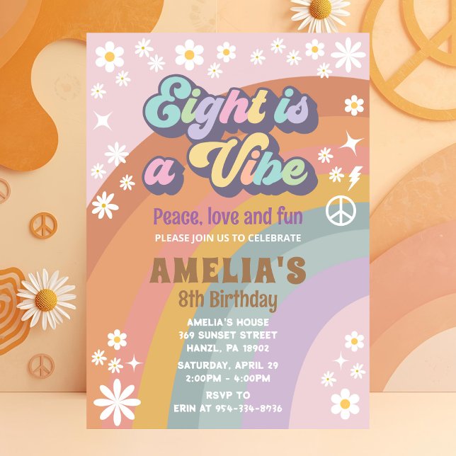 Eight is a vibe birthday invitation (Creator Uploaded)